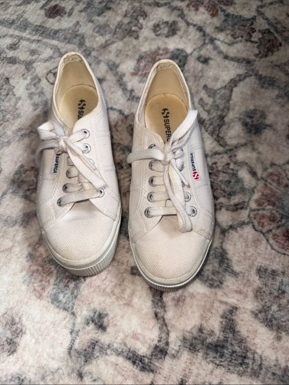 Superga Cream Low-Top Canvas Sneakers